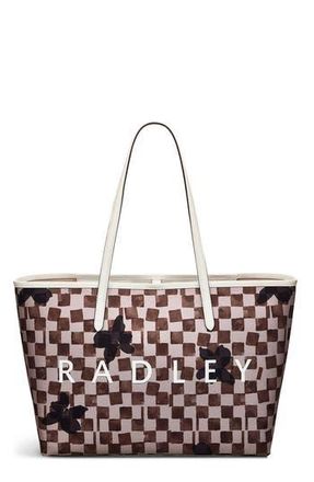 Radley London Southwell Gardens Check Large Tote Bag in Stone at Nordstrom Rack