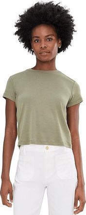 AG - Adriano Goldschmied Sadie Crew Neck Crop T-shirt Womens Clothing Spruce Green : MD (US 6-8), Cotton/Modal