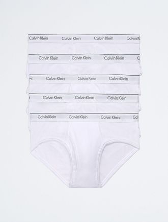 Calvin Klein Mens Cotton Classics 5-Pack Hip Brief - White - 2XL