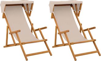 vidaXL Silla De Terraza 2 Pcs 3 Posici&oacute;n Madera De Eucalipto Maciza Vidaxl