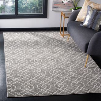Safavieh Amherst Machine Made Area Rug, Grey / Ivory Contemporary Style Easy Care