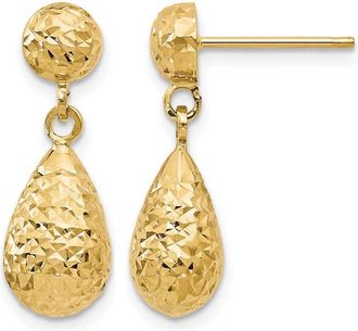 Diamond2Deal 10K Yellow Gold Drop Dangle Earrings