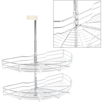 vidaXL Vidaxl - Bandeja Cocina Alambre 2 Niveles Plata 180 Grados 75x38x80 Cm