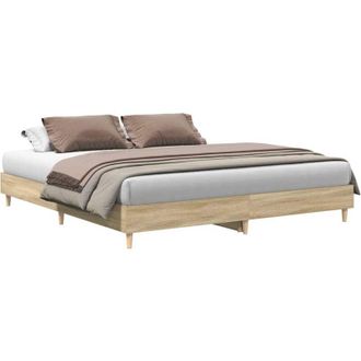 vidaXL Estructura De Cama Sin Colch&oacute;n Roble Sonoma 200x200 Cm Vidaxl