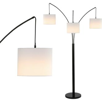 Jonathan Y Designs Barrie 78.5 3-Light Mid-Century Modern Head-Adjustable Iron LED Arc Floor Lamp, Oil Rubbed Bronze at Nordstrom