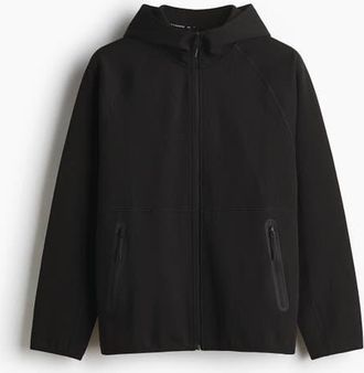 H&M Sports Zip-through Hoodie With Drymove in Black at Nordstrom, Size Xx-Large