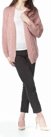 Papillon Cable Knit Open Cardigan In Blush