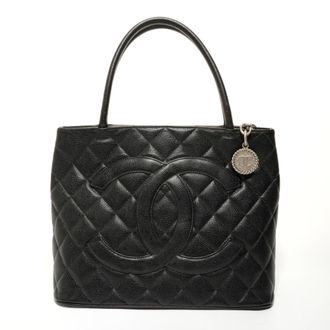 Chanel Black Grained Calfskin Tote Bag (Pre-Owned)