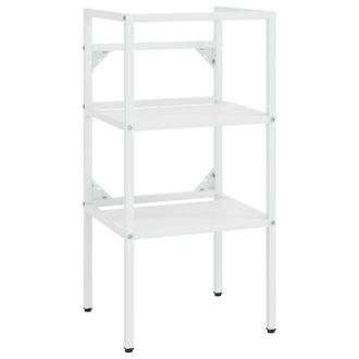Berkfield Home Elegant Bathroom Washbasin Frame with Built-in Basin White Iron