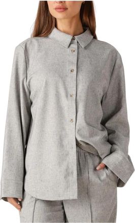 Modstr&ouml;m Grijs Overshirt Stijlvolle Toevoeging Garderobe - Dames - Overhemden - Grijs - S - Overhemden