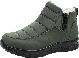 Generic Snow Boots Womens Outdoor Fur Lining Winter Shoes Waterproof Warm Hiking Booties Cold Weather Anti Slip Lightweight Ankle Bootie Ladies Slip On Boots 