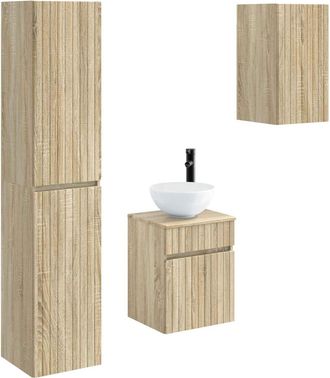 vidaXL Juego De Muebles De Ba&ntilde;o 3 Uds. Roble Sonoma 33 X 34,5 X 160 Cm Vidaxl