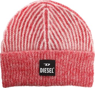 Diesel K-Edro-Mohair Hoed in Wit/Rood