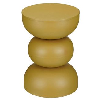 MiCa Decorations Mesa auxiliar Luna Amarillo H46xB32xL32cm