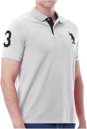U.S.Polo Association Wit Katoenen T-shirt met Logo - Heren - Polos - Wit - M - Katoen - Tops