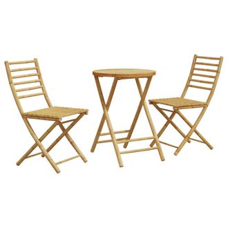Berkfield Home 3 Piece Bistro Set Bamboo in Brown