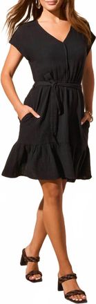 Tribal Womens Cap Sleeve Dress In Black