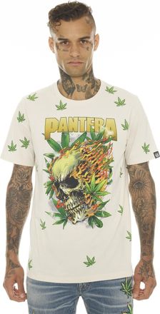 Cult of Individuality T-SHIRT SHORT SLEEVE CREW NECK TEE PANTERA 420 IN CREAM