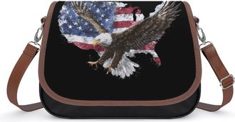 Generic USA Ea-gles Flag Crossbody Bags for Women Shoulder Messenger Bag Purse Handbags