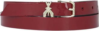 Patrizia Pepe Accessoires, Dames, Rood, M, Leer, Riem van lakleer met lage taille