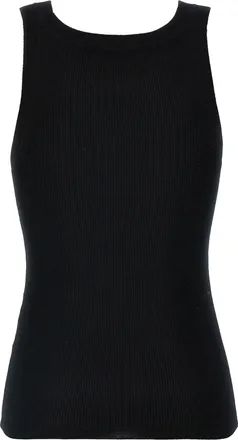 Max Mara Womens Black Virgin Wool Sleeveles T-Shirt