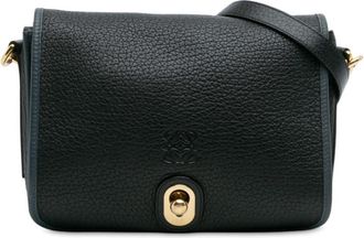 Loewe Pre-owned Loewe Pebbled Calfskin Anagram Ines Flap Crossbody Ladies 61402