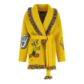Alanui Hula Tweety Cardigan - Dames - Truien - Geel - Maat: M Wol