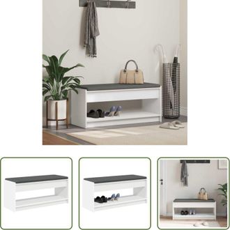vidaXL Cuscino per seduta - Panca per ingresso con cuscino Bianco 103 x 38 x 45 cm