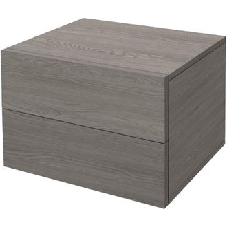ML Design ML-Design Comodino con 2 Cassetti Sospeso a Parete Grigio Cenere 42 x 29 x 30 cm in Legno Truciolato con Kit di Montaggio a Muro Risparmio di Spazio