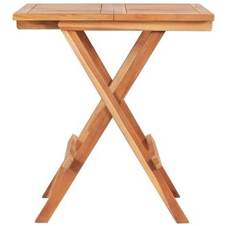 Berkfield Home Folding Bistro Table 60x60x65 cm Solid Teak Wood in Brown | Size: 60 x 60 x 65 cm
