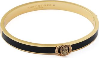 Kurt Geiger Chelsea Eagle Head Enamel Hinge Bangle in Black at Nordstrom