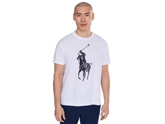 Polo Ralph Lauren Classic Fit Big Pony Jersey T-Shirt Mens Clothing White : MD, Cotton
