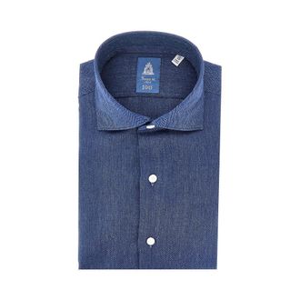 Finamore Cashmere and cotton-blend Milano shirt Man 39