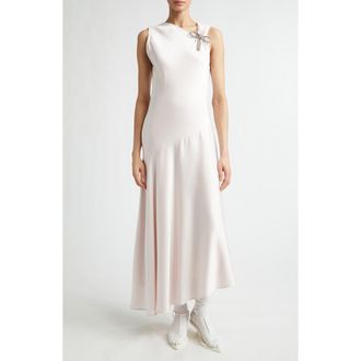 Jil Sander Draped Asymmetric Crepe Back Satin Dress in Ballerina at Nordstrom, Size 6 Us
