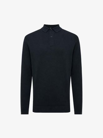 Genti Polo Longsleeve | Donkerblauw