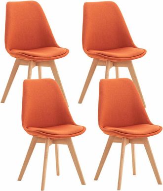 Clp Clp - Set De 4 Sillas De Comedor Linares Naranja Tela