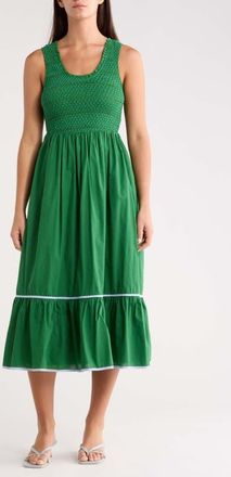 Sugarlips Jessy Smocked Midi Dress in Emerald at Nordstrom, Size X-Small