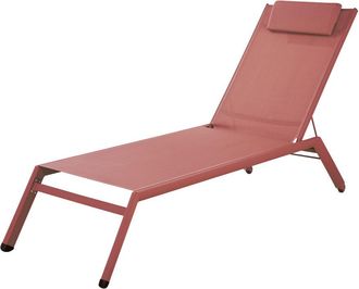 Maisons du monde Tumbona de aluminio y tela plastificada terracota