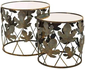 Wanderlust Deco Wanderlust Deco - Set 2 Mesas De Metal Doradas