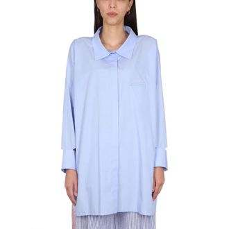 JEJIA Shirts, female, Blue, Size: 2XS Antoine Cotton Poplin Shirt