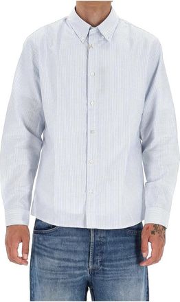 A.P.C. Wit Overhemd Standaard Pasvorm Katoen Piquet - Heren - Casual Overhemden - Wit - XL - Katoen - Overhemden