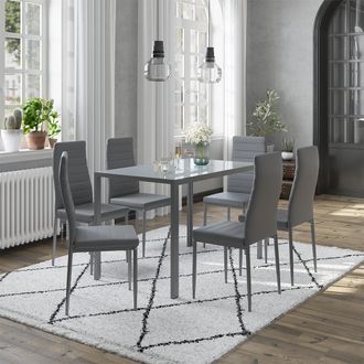 Vicco Silla De Comedor Grand, Gris, 42.5 X 48 Cm Juego De 6