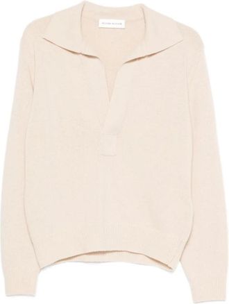 Victoria Beckham V-hals Breiwerk - Dames - V-hals truien - Beige - M - Truien & Vesten
