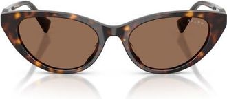 Ralph Lauren 53mm Gradient Cat Eye Sunglasses in Shiny Dark Havana/brown at Nordstrom