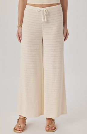 Splendid Marisol Mixed Stitch Wide Leg Pants in Shell Pink at Nordstrom, Size X-Small