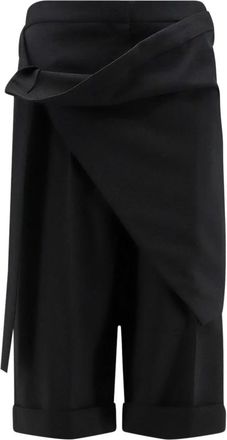 Dior Korte Broeken, Dames, Zwart, S, Wol, Lange Shorts