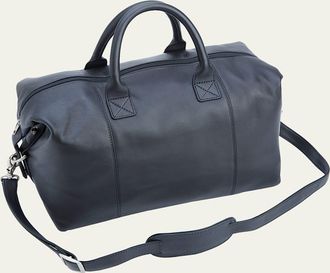 Royce Leather Monogrammed Leather Overnight Duffel Bag