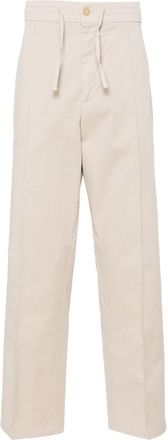 Canali drawstring-waist straight-leg trousers - men - Elastane/Cotton - 52 - Neutrals