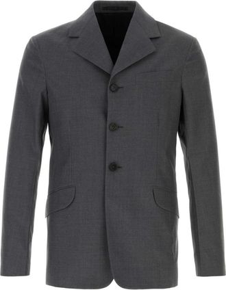 Jil Sander Dark Grey Notched Lapel Blazer
