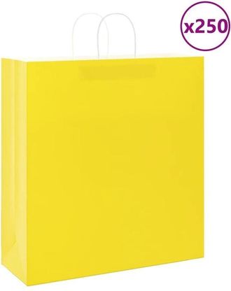 vidaXL Bolsas De Papel Con Asas 250 Uds Amarillas 45x17x48 Cm Vidaxl